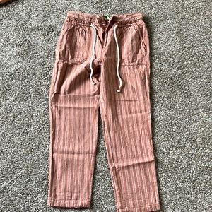 Anthropologie Stripped Linen Pants